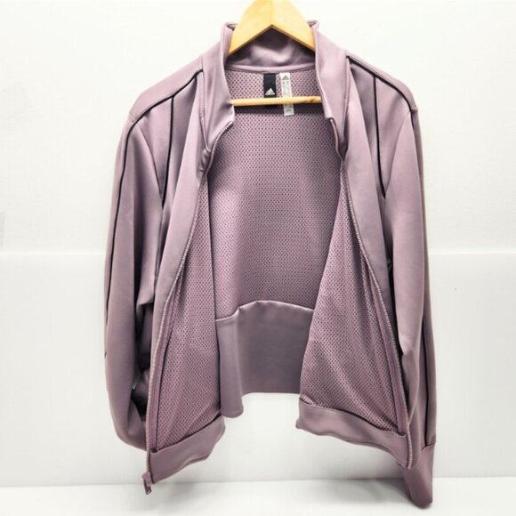 Adidas Women's Plus Size Walking Jacket Lustrous Purple Colourpop Track Top - Picture 9 of 9
